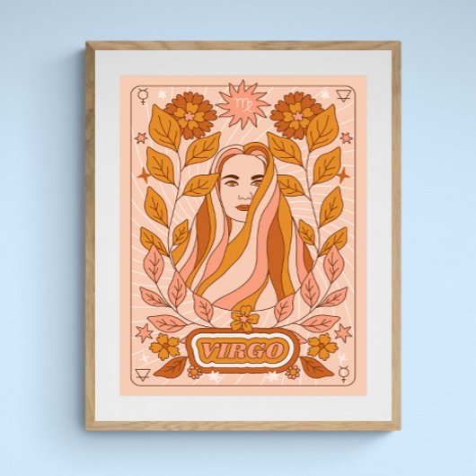 Poster Boho Retro Virgo Zodiac