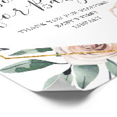 Poster Boho Rose Baby shower Livres Pour Bébé Signal (Coin)