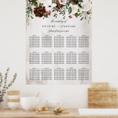 Poster Boho rose Bourgogne Rose aquarelle Mariage floral (Cuisine)