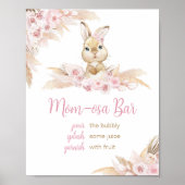Poster Boho Rose Bunny Baby shower Maman Osa Bar (Devant)