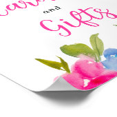 Poster Boho rose chic floral aquarelle signe nuptial (Coin)