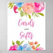 Poster Boho rose chic floral aquarelle signe nuptial (Devant)