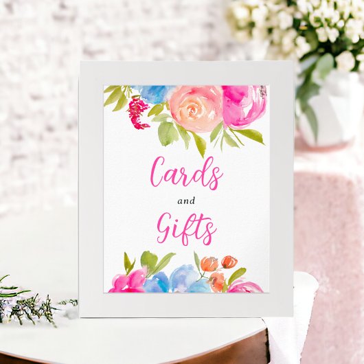 Poster Boho rose chic floral aquarelle signe nuptial