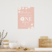Poster Boho Rose Daisy Floral Super Anniversaire Fête Fav (Cuisine)
