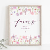 Poster Boho rose Fleur sauvage Anniversaire Fête Faveur S