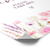 Poster Boho rose Fleur sauvage Anniversaire Fête Faveur S (Coin)