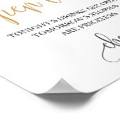 Poster Boho rose floral or mariage ouvert signe bar (Coin)