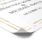 Poster Boho rose floral or mariage signe de bienvenue (Coin)