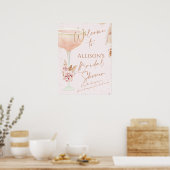 Poster Boho Rose Gold Message Fête des mariées Bienvenue (Cuisine)