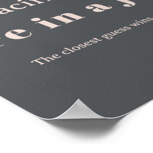 Poster Boho rose Grey Typographie Baby shower Devis Jeu (Coin)