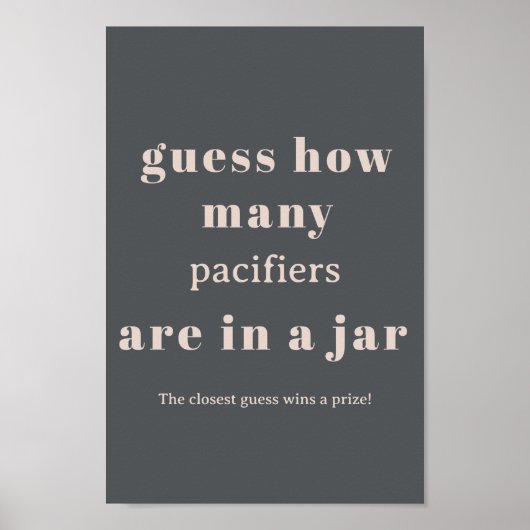 Poster Boho rose Grey Typographie Baby shower Devis Jeu (Devant)