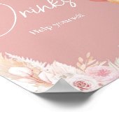 Poster Boho rose Ours Balloon Baby shower Boissons (Coin)