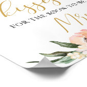 Poster Boho rose pâle pêche floral combien de baisers sig (Coin)