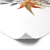 Poster Boho Rose Peach Jaune Bleu Beige Floral Botanique (Coin)