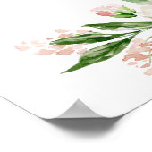 Poster Boho rose rose floral or scintille de bienvenue (Coin)