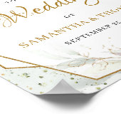 Poster Boho rose rousse fleurs et eucalyptus or (Coin)