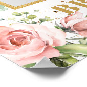 Poster Boho rose vif douche à nuptiale florale (Coin)