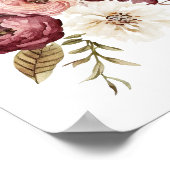 Poster Boho rose violet blanc floral (Coin)