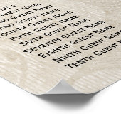 Poster Boho Roses Cream Damask Rustic Mariage Siège (Coin)