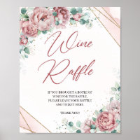 Boho rouge floral eucalyptus Jeu de tirage au sort