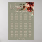 Poster Boho Rust & Chute Neutre Floral Sage Mariage vert (Devant)