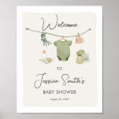 Poster Boho Rustic Baby shower Garçon Neutre Bienvenue (Devant)