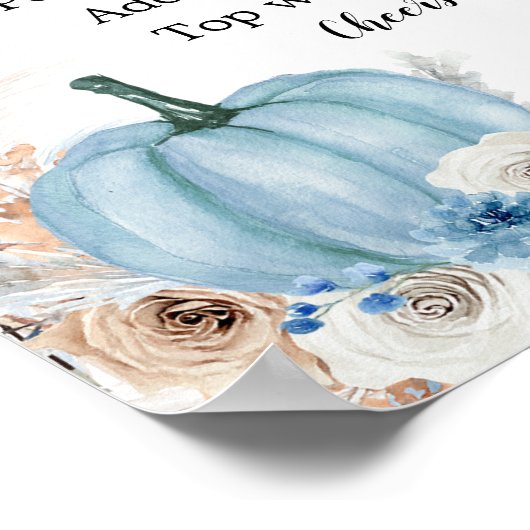 Poster Boho Rustic Citrouille Automne Baby shower Mimosa (Coin)