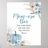 Poster Boho Rustic Citrouille Automne Baby shower Mimosa (Devant)