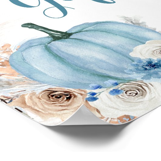 Poster Boho Rustic Citrouille Automne Cartes & Cad (Coin)