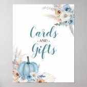 Poster Boho Rustic Citrouille Automne Cartes & Cad (Devant)