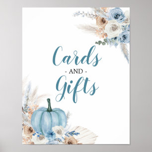 Poster Boho Rustic Citrouille Automne Cartes & Cad