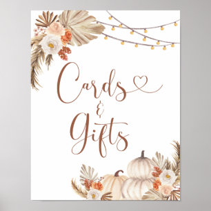 Poster Boho Rustic Citrouille Fall in Love Cartes & Cadea