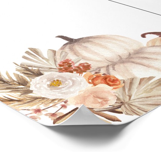 Poster Boho Rustic Citrouille Fall Vote Board (Coin)