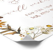 Poster Boho Rustique Floral Conseils et souhaits Mariage (Coin)