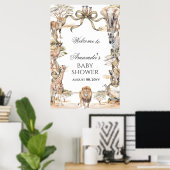 Poster Boho Safari Animals Neutral Baby Shower Welcome (Bureau à domicile)
