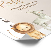 Poster Boho Safari Animaux Aquarelle Déchets Raffle (Coin)