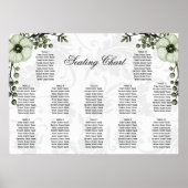 Poster Boho Sage Green Berries Floral Mariage damassé (Devant)
