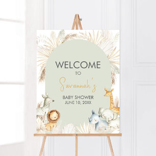 Poster Boho Sage Green Safari Bienvenue