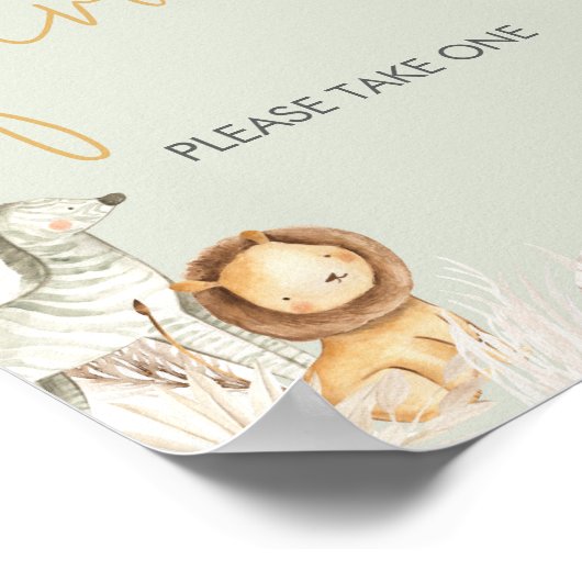 Poster Boho Sage Green Safari Favorisés (Coin)