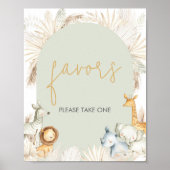 Poster Boho Sage Green Safari Favorisés (Devant)