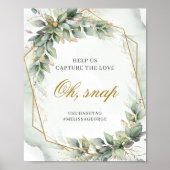 Poster Boho sauge eucalyptus feuille or parties scintilla (Devant)