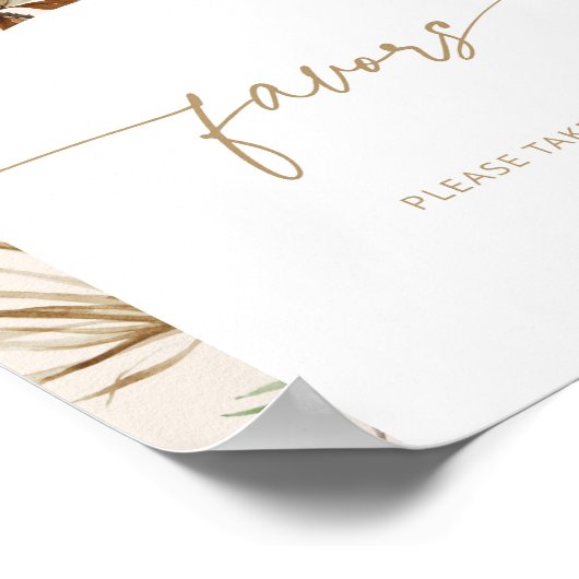 Poster Boho sauge plage verte Favoriser s'il vous plaît p (Coin)