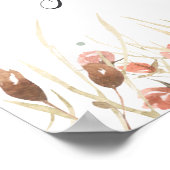 Poster Boho séché aquarelle Mariage floral (Coin)