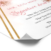 Poster Boho séché Palm Feuilles Blush rose Signature Bois (Coin)