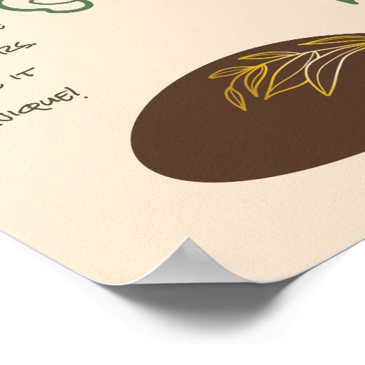 Poster Boho Shapes Simple Green Flower Quote (Coin)