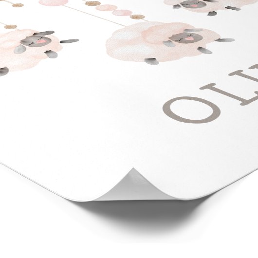 Poster Boho Sheep Mobile | Soft Neutral Nursery Art (Coin)