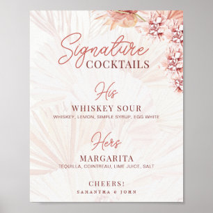 Poster Boho Signature Cocktails Ses Hers Boissons Mariage