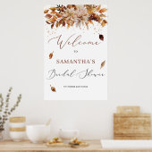 Poster Boho signe de Fête des mariées florale automne et  (Cuisine)