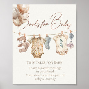 Poster Boho Soft Neutral Vêtements De Bébé Livres Pour Bé