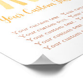 Poster Boho soleil panneau personnalisé soleil jaune oran (Coin)